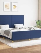 vidaXL Рамка за легло без матрак синя 160x200 см плат