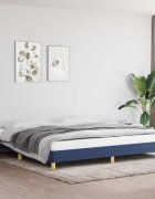vidaXL Рамка за легло без матрак синя 200x200 см плат