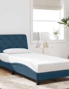 vidaXL Рамка за легло без матрак синя 90x200 см кадифе