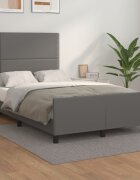 vidaXL Рамка за легло без матрак сива 120x190 см изкуствена кожа