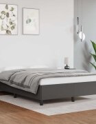 vidaXL Рамка за легло без матрак сива 140x200 см изкуствена кожа