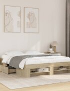 vidaXL Рамка за легло без матрак сонома дъб 150x200 см инженерно дърво