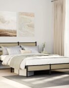 vidaXL Рамка за легло без матрак сонома дъб 150x200 см инженерно дърво
