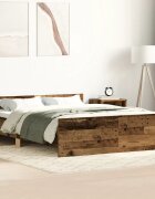 vidaXL Рамка за легло без матрак старо дърво 140x190см инженерно дърво