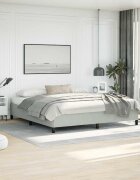vidaXL Рамка за легло без матрак светло сива 193x203 см кадифе King Size
