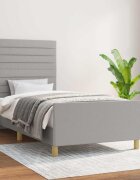 vidaXL Рамка за легло без матрак светлосива 90x190 см плат