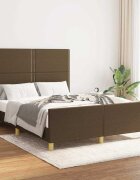 vidaXL Рамка за легло без матрак тъмнокафява 140x200 см плат