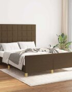 vidaXL Рамка за легло без матрак тъмнокафява 140x200 см плат