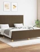 vidaXL Рамка за легло без матрак тъмнокафява 160x200 см плат