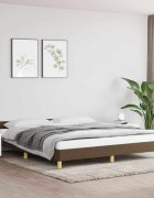 vidaXL Рамка за легло без матрак тъмнокафява 160x200 см плат