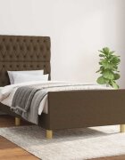 vidaXL Рамка за легло без матрак тъмнокафява 90x190 см плат