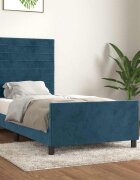 vidaXL Рамка за легло без матрак тъмносиня 100x200 см кадифе