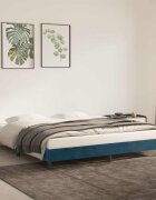 vidaXL Рамка за легло без матрак тъмносиня 160x200 см кадифе