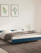 vidaXL Рамка за легло без матрак тъмносиня 160x200 см кадифе