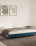 vidaXL Рамка за легло без матрак тъмносиня 200x200 см кадифе