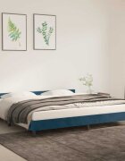 vidaXL Рамка за легло без матрак тъмносиня 200x200 см кадифе
