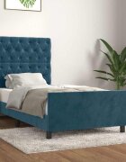 vidaXL Рамка за легло без матрак тъмносиня 80x200 см кадифе