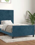 vidaXL Рамка за легло без матрак тъмносиня 90x200 см кадифе