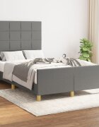 vidaXL Рамка за легло без матрак тъмносив 120x190 см плат
