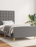 vidaXL Рамка за легло без матрак тъмносива 100x200 см плат