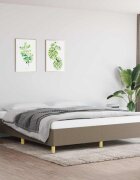 vidaXL Рамка за легло без матрак таупе 160x200 см плат