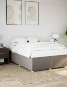 vidaXL Рамка за легло без матрак таупе 160x200 см плат