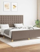 vidaXL Рамка за легло без матрак таупе 160x200 см плат