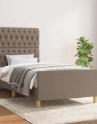 vidaXL Рамка за легло без матрак таупе 90x200 см плат