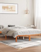 vidaXL Рамка за легло без матрак восъчнокафяв 140x200 см бор масив
