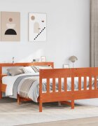 vidaXL Рамка за легло без матрак восъчнокафяв 140x200 см бор масив