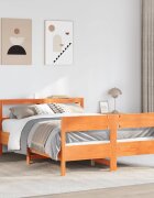 vidaXL Рамка за легло без матрак восъчнокафяв 150x200 см бор масив