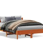 vidaXL Рамка за легло без матрак восъчнокафяв 160x200 см бор масив