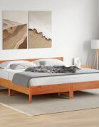 vidaXL Рамка за легло без матрак восъчнокафяв 180x200 см бор масив