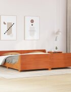 vidaXL Рамка за легло без матрак восъчнокафяв 200x200 см бор масив