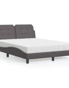 vidaXL Рамка за легло без матрак Zadar сиво 120x200 см изкуствена кожа