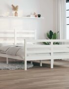 vidaXL Рамка за легло бор масив 120х200 см бяла