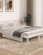 vidaXL Рамка за легло бор масив 140х190 см бяла
