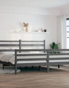 vidaXL Рамка за легло бор масив 200x200 см сива