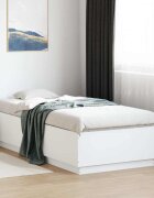 vidaXL Рамка за легло бяла 100x200 см масивно дърво