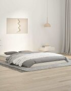 vidaXL Рамка за легло бяла 135x190 см Double бор масив