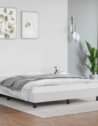 vidaXL Рамка за легло бяла 140x200 см изкуствена кожа