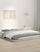 vidaXL Рамка за легло бяла 150x200 cм King Size бор масив