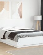 vidaXL Рамка за легло бяла 150x200 см инженерно дърво