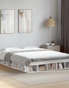 vidaXL Рамка за легло бяла 150x200 см инженерно дърво