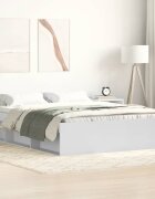vidaXL Рамка за легло бяла 150x200 см King Size
