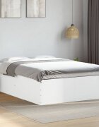 vidaXL Рамка за легло бяла 150x200 см масивно дърво