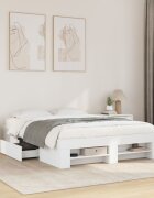 vidaXL Рамка за легло бяла 150x200 см масивно дърво
