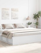 vidaXL Рамка за легло бяла 180x200 cм Super King Size