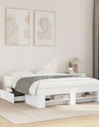 vidaXL Рамка за легло бяла 75x190 см масивно дърво