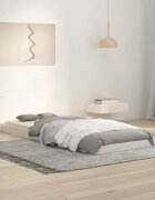 vidaXL Рамка за легло бяла 75x190 см Small Single борово дърво масив